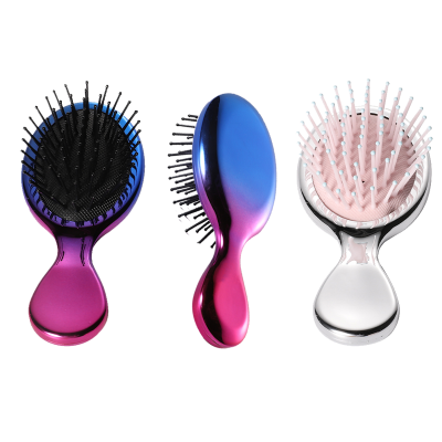 Professional waterproof soft cushion pad colorful paddle plastic detangling massage bristles hair brush