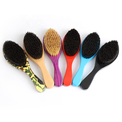 Private Label Wood Curved Wave Brush 100% bristle Hair Brush wholesale