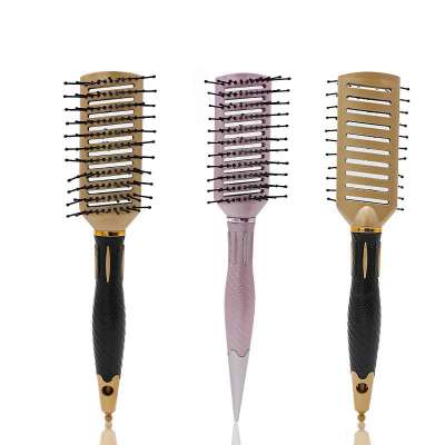 Professional Private Logo 9-Row Cushion Nylon Bristle And Travel Brush